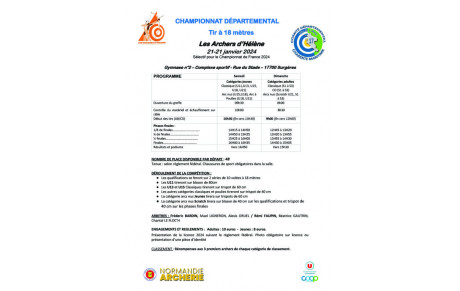 Mandat du Championnat départemental de tir à 18m