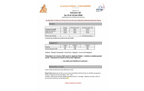 Concours 3D 13-14 juin 2026